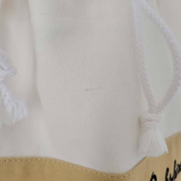 POLO CLUB Drawstring Black and Tan Canvas Bag EUC - Picture 9 of 16